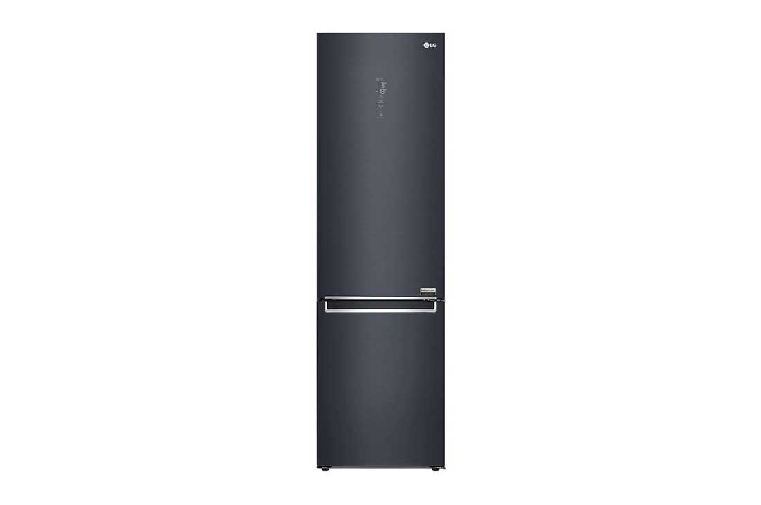 LG Réfrigérateur-congélateur | 384 litres de capacité utile | Classe d'efficacité énergétique C | Matte Black Stainless Steel | GBB92MCACP, Front view, GBB92MCACP