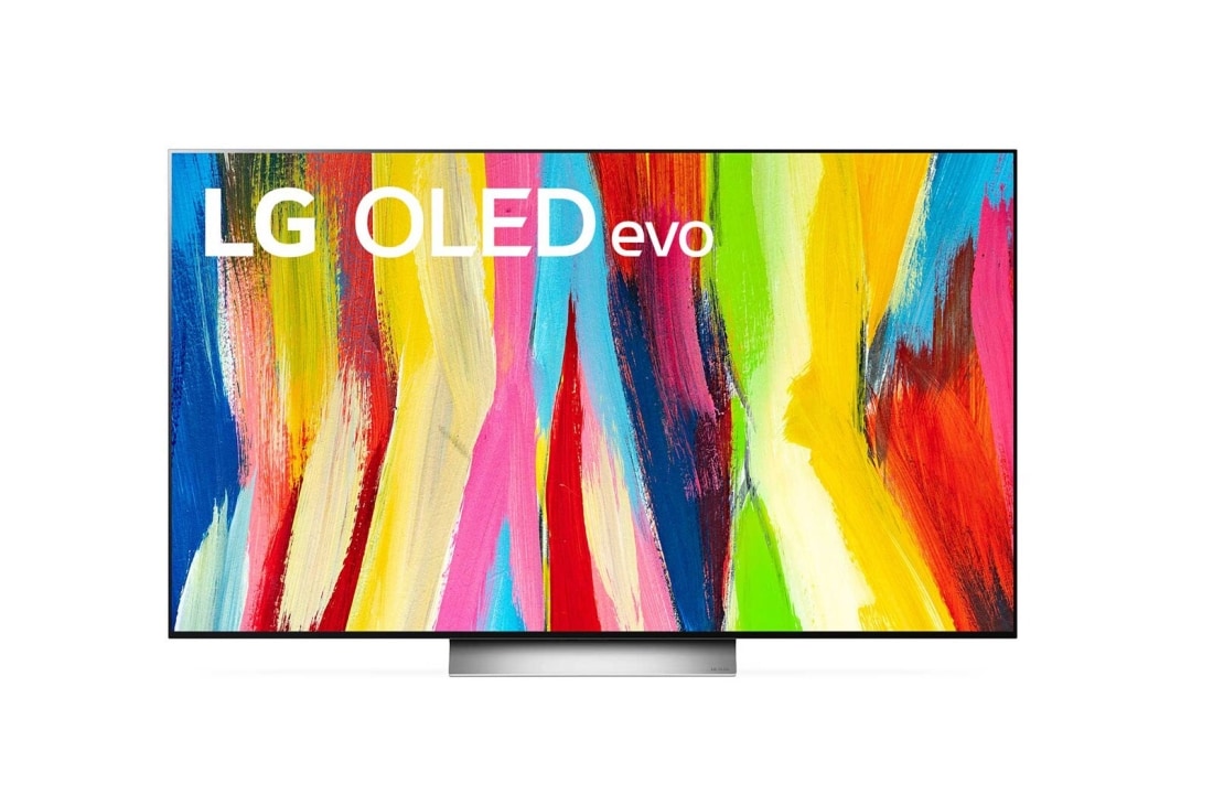 LG Smart TV LG OLED evo C2 4K 55 pouces, front view, OLED55C28LB