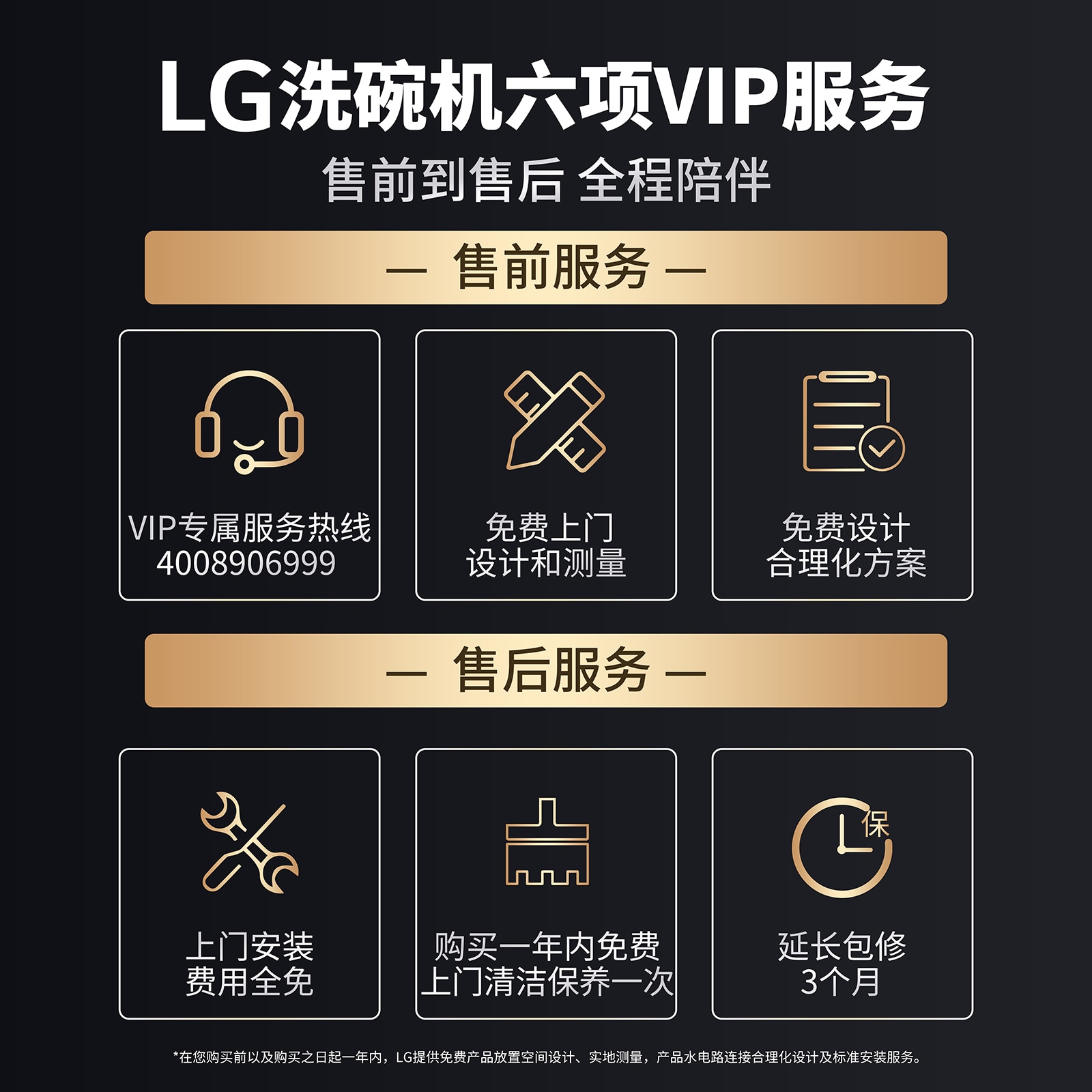 LG洗碗机六项VIP服务