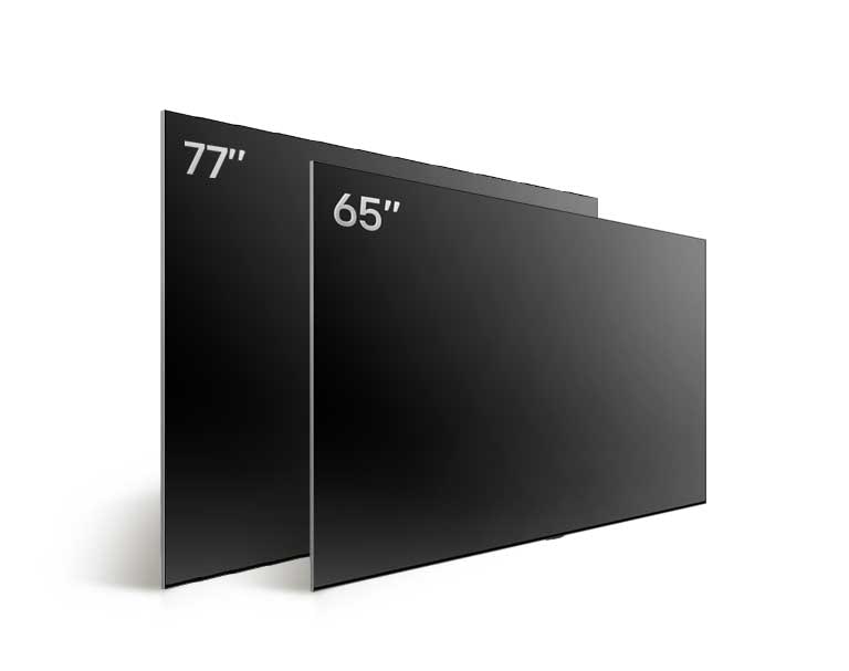 对比不同尺寸的 LG OLED TV, OLED C4，显示 OLED C4 42寸、OLED 48寸、OLED C4 55寸、OLED C4 65寸、OLED C4 77寸 和 OLED C4 83寸。