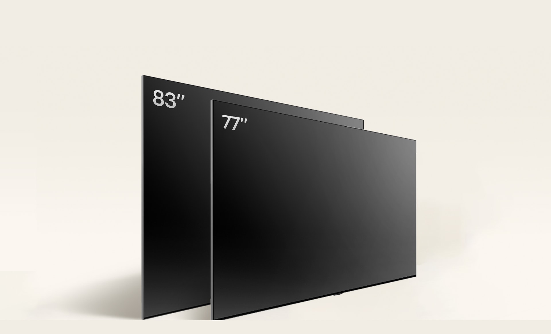 对比不同尺寸的 LG OLED TV, OLED C4，显示 OLED C4 42寸、OLED 48寸、OLED C4 55寸、OLED C4 65寸、OLED C4 77寸 和 OLED C4 83寸。