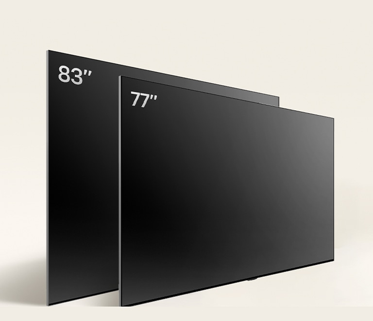 对比不同尺寸的 LG OLED TV, OLED C4，显示 OLED C4 42寸、OLED 48寸、OLED C4 55寸、OLED C4 65寸、OLED C4 77寸 和 OLED C4 83寸。