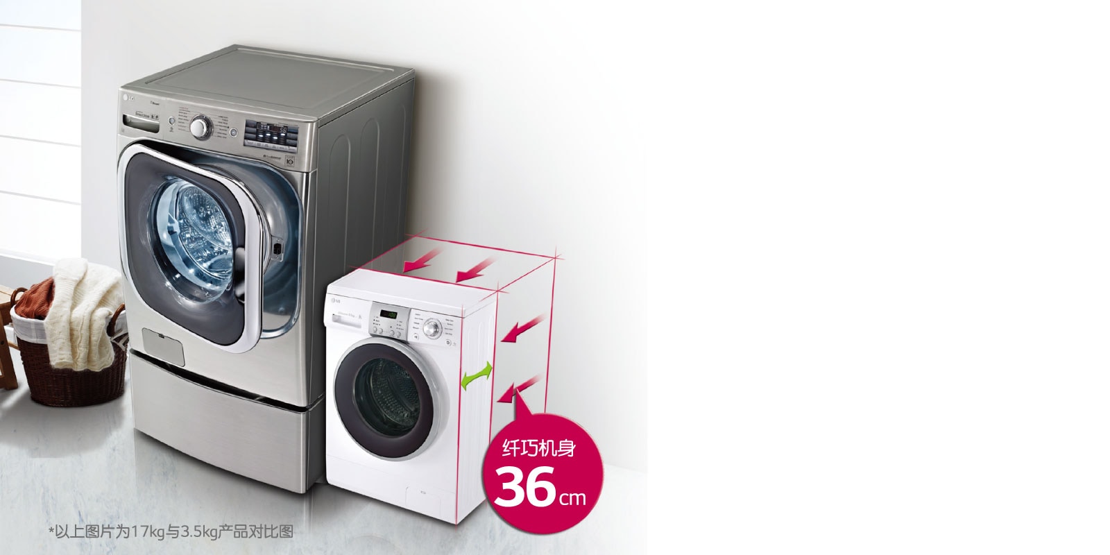 LG WD-S8046KD滚筒洗衣机, 3.5KG 粉色–LG洗衣机官网