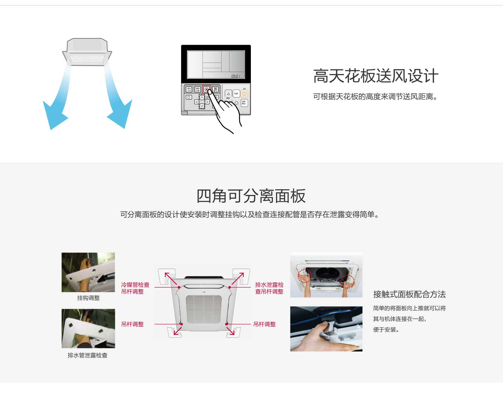 适用办公、商业等空间的四出风天花机 