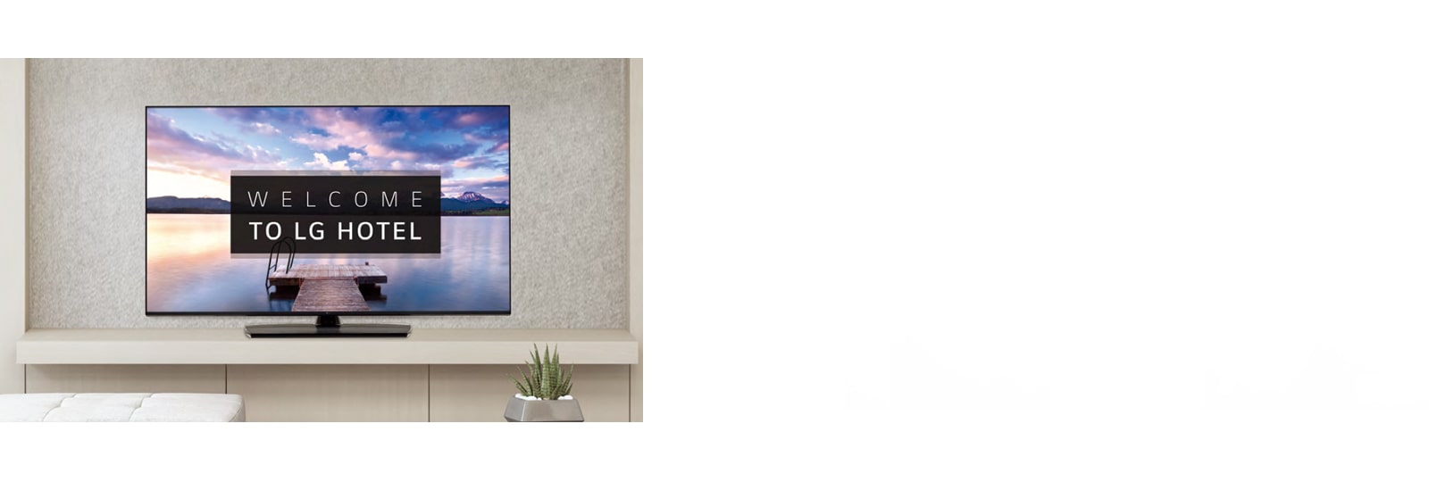 电视正在播放带有图像的问候信息。