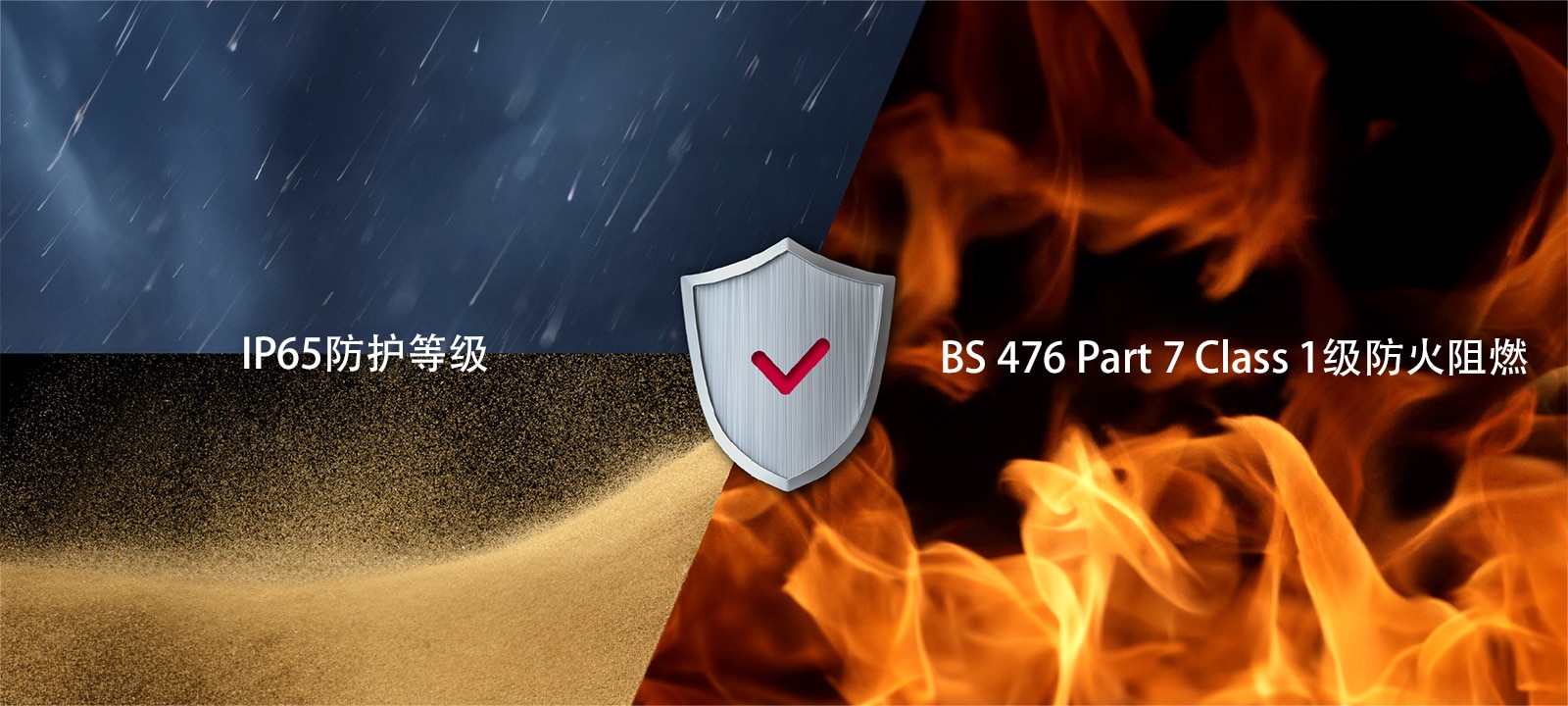 The GSCF series is resistant to fire, water, and dust.	