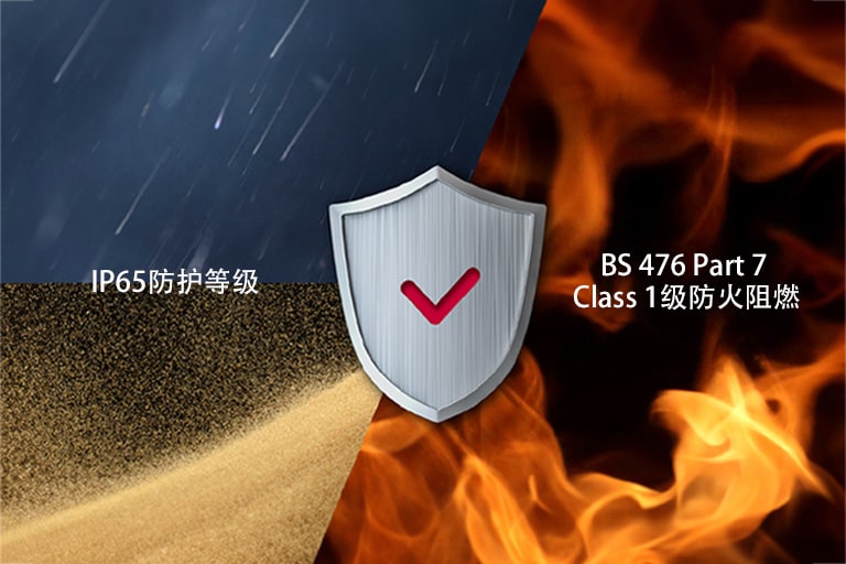 The GSCF series is resistant to fire, water, and dust.	