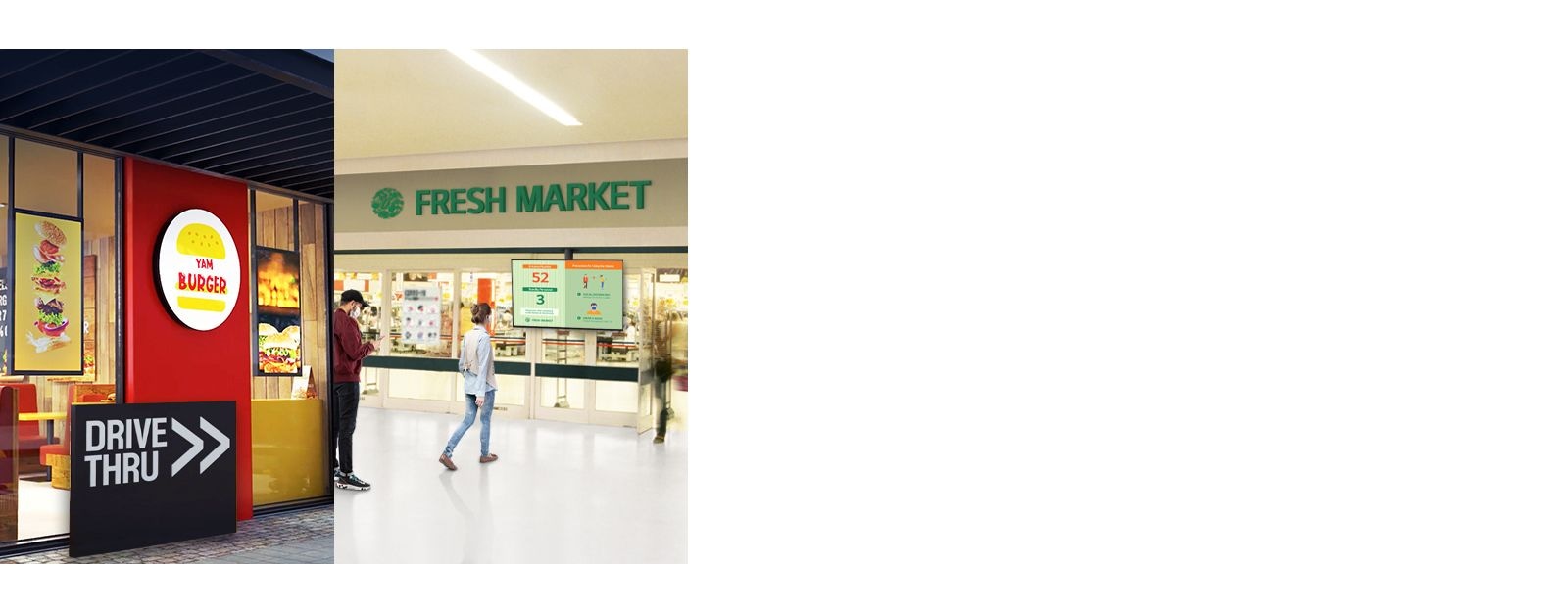 快餐、汽车餐厅、便利店等