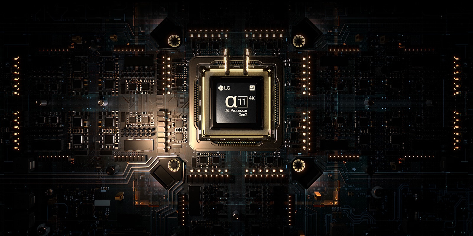 alpha 11 AI Processor Gen2 位于一块看起来先进的电路板上。
