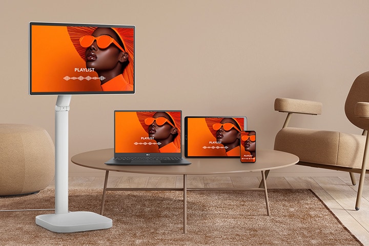 Effortlessly share content from your smart device to our monitor with AirPlay 2* (for Apple devices), Screen Share** (for Android devices). Connect instantly and enjoy a seamless viewing and audio experience on a larger screen with just a few taps.	