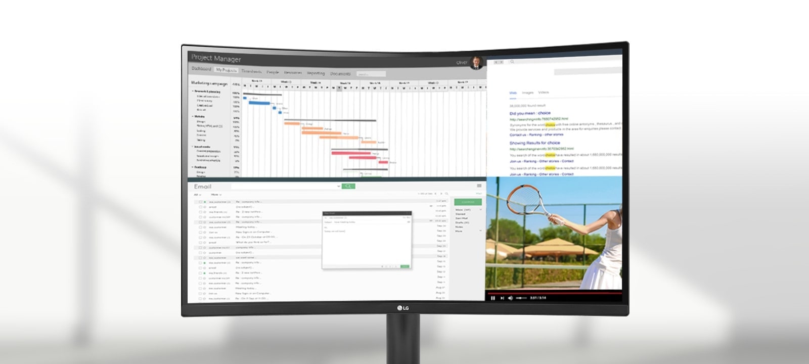 The animation shows that more content can be displayed on a screen at once, thanks to 21:9 aspect ratio display.	