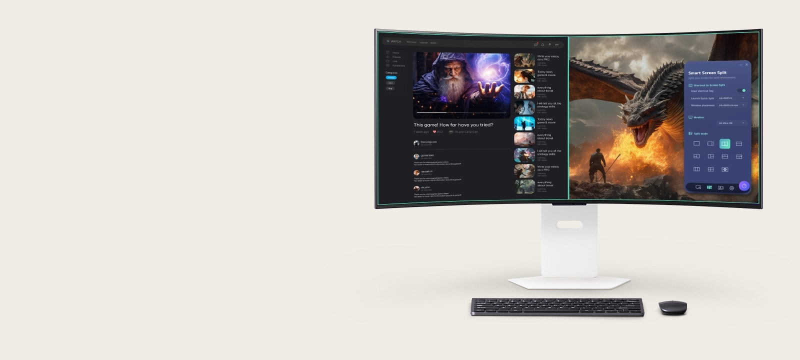 This animated video shows how the LG Switch app optimizes the monitor for both gaming and everyday life.