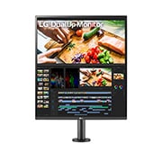 LG 27.6英寸16:18 DualUp显示器，配备Ergo支架及Type-C™接口, モニターアームが中央にある正面画像, 28MQ780-B, thumbnail 2