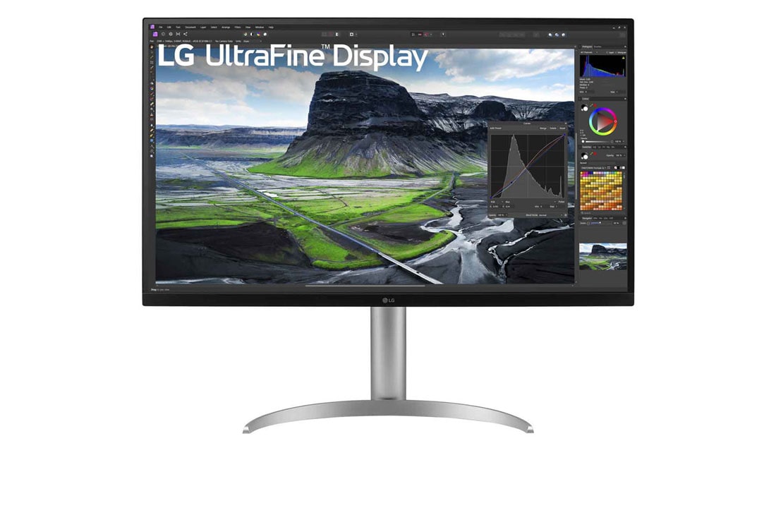 LG 31.5” UHD 4K Nano IPS Black 显示器 配备自动校准器, 前视图, 32UQ85R-W