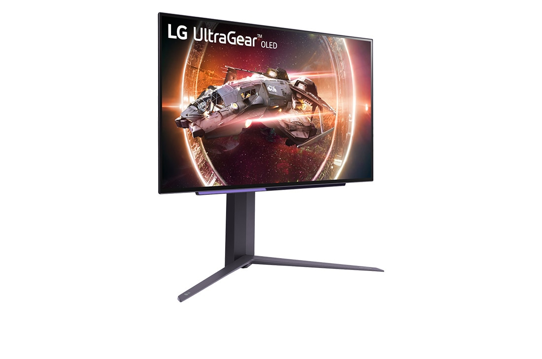 LG 26.5英寸 UltraGear™ OLED 电竞显示器 HDR400  True black, 240Hz刷新率 0.03ms (GtG)响应时间, 透視圖, 27GS95QE-B, thumbnail 4