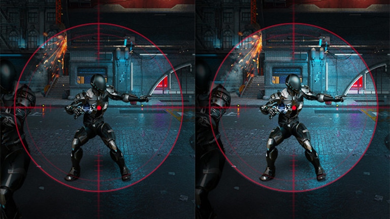 Comparison of Black Stabilizer - The left image is the Black Stabilizer 'off,' and the Right image is the Black Stabilizer 'on'	
