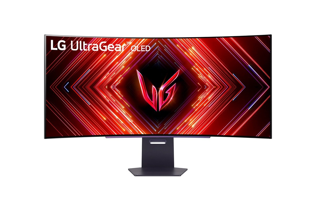 LG 44.5'' UltraGear™ OLED 曲面屏电竞显示器 | 800R曲率, DisplayHDR True Black 400, 240Hz刷新率, 0.03ms (GtG)响应时间, Front view, 45GS95QE-B