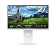 LG 27” UltraGear™ QHD Nano IPS 180Hz (O/C 200Hz) 电竞显示器 | 1ms (GtG), DisplayHDR™ 400, 正視圖, 27GS86Q-W, thumbnail 1