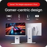 LG 27” UltraGear™ QHD Nano IPS 180Hz (O/C 200Hz) 电竞显示器 | 1ms (GtG), DisplayHDR™ 400, 显示器的正面和背面。, 27GS86Q-W, thumbnail 16