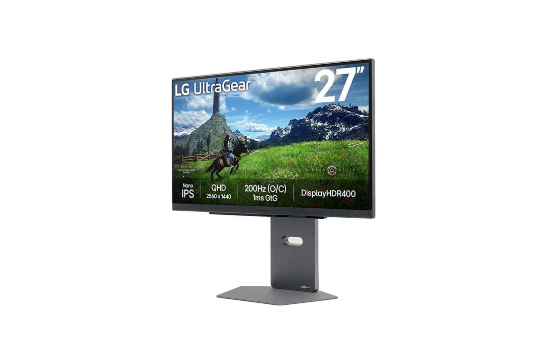 LG 27” UltraGear™ QHD Nano IPS 180Hz (O/C 200Hz) 电竞显示器 | 1ms (GtG), DisplayHDR™ 400, -15 度側視圖, 27GS86Q-B, thumbnail 2