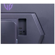 LG 32” LG UltraGear™ UHD  144Hz 刷新率电竞显示器, side view with monitor height moving downwards on with lights on, 32GS94U-B, thumbnail 15