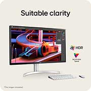 LG 31.5英寸 UHD 4K (3840x2160) HDR IPS 显示器, Top view , 32UN650K-W, thumbnail 10
