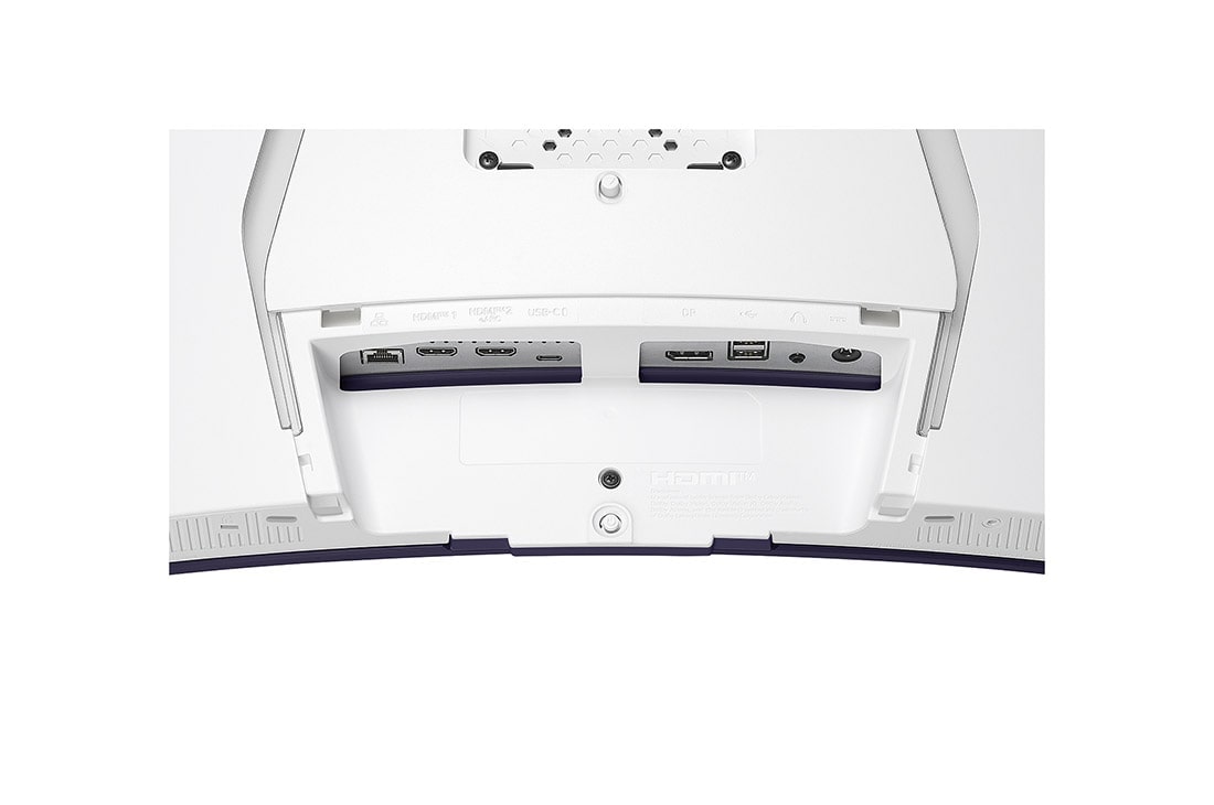 LG UltraGear™ 39英寸 OLED 240Hz WQHD 曲面屏智能游戏显示器 | webOS, 0.03ms (GtG), 240Hz, DisplayHDR True Black 400, close-up view of the rear emblem lights on, 39GX90SA-W, thumbnail 15