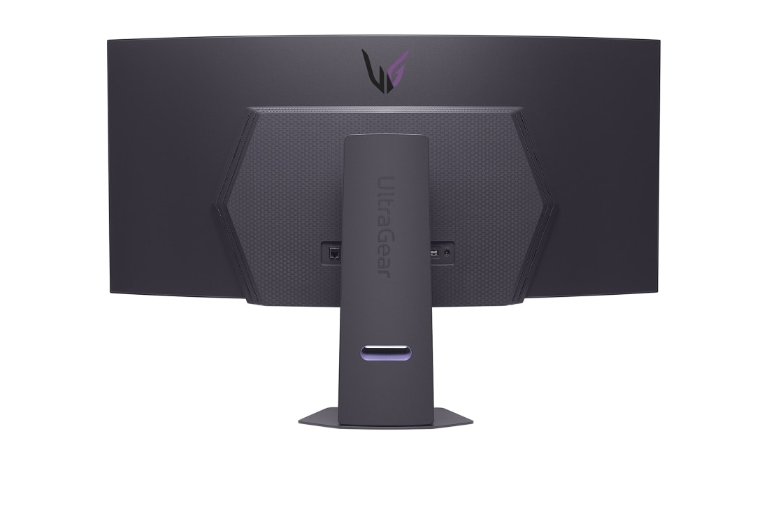 LG UltraGear™ 44.5英寸 OLED 240Hz WQHD曲面屏智能游戏显示器 | webOS, 0.03ms (GtG), 240Hz, DisplayHDR True Black 400, side view of a tilted monitor, 45GX90SA-B, thumbnail 6