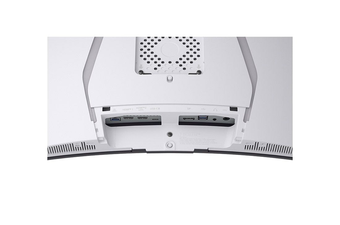 LG UltraGear™ 34英寸 OLED 240Hz WQHD 曲面屏智能游戏显示器 | webOS, 0.03ms (GtG), 240Hz, DisplayHDR True Black 400, side view with monitor height moving downwards on with lights on, 34GX90SA-W, thumbnail 16