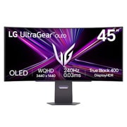 LG UltraGear™ 44.5英寸 OLED 240Hz WQHD 曲面屏电竞显示器 | 0.03ms (GtG), DisplayHDR True Black 400, USB-C (PD 65W) & HDMI 2.1, vedere frontală, 45GX900A-B, thumbnail 1