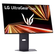 LG UltraGear™ GX8 31.5英寸 OLED 4K UHD 电竞显示器 | 32GX850A 搭配 Dual-Mode, 0.03ms (GtG), DisplayHDR™ True Black 400, vedere laterală, 32GX850A-B, thumbnail 4