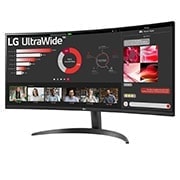 LG 34'' UltraWide QHD曲面屏显示器, -15 degree side view, 34WR50QK-B, thumbnail 2