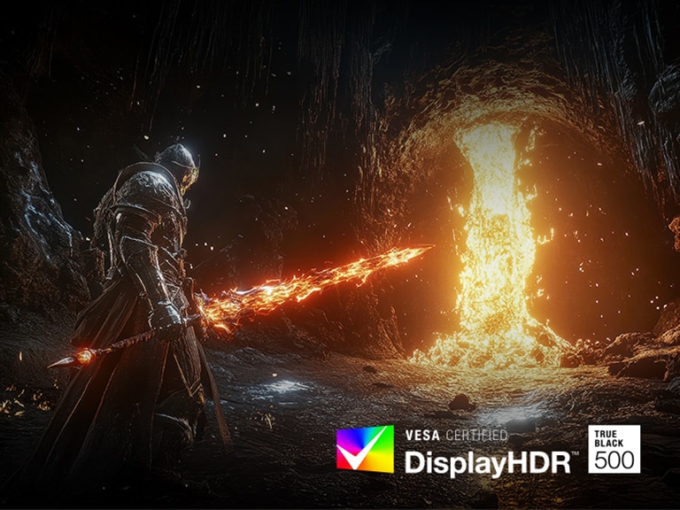 Racing game scene of extremely fast 0.03ms (GtG) response and a rapid 480Hz refresh rate.	