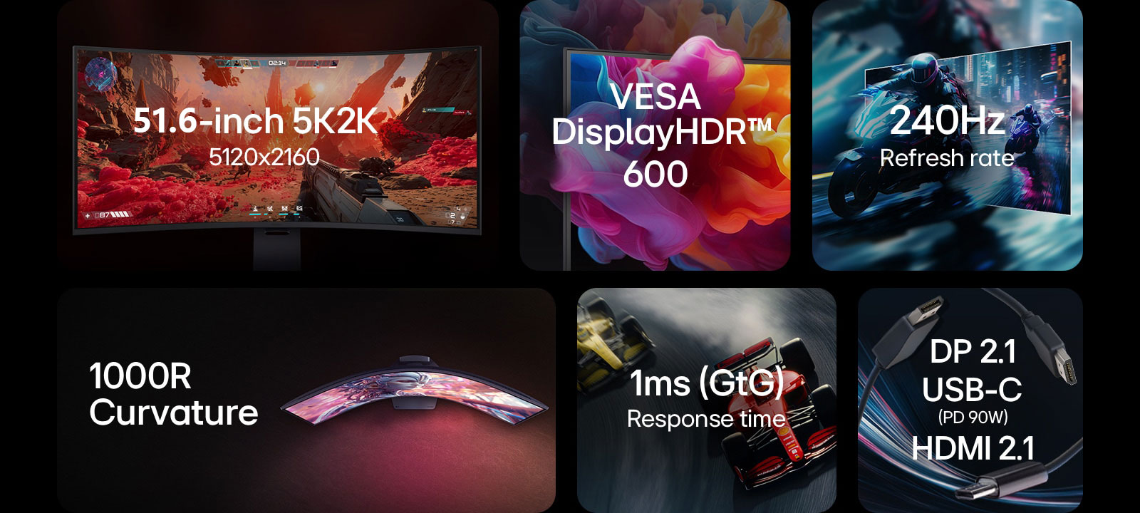 51.6英寸 UltraGear evo G9, 5K2K 240Hz电竞显示器