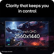 LG UltraGear™ G6电竞显示器, QHD 200Hz, LG UltraGear 32英寸游戏显示器的特写显示了一个科幻游戏场景，突出了其2560×1440的16:9 QHD分辨率。, 32G620B-B, thumbnail 5