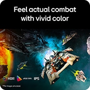 LG UltraGear™ G6电竞显示器, QHD 200Hz, 游戏显示器上显示的未来主义战斗场景，展示了99%sRGB色域、IPS和DisplayHDR认证的生动色彩。, 32G620B-B, thumbnail 6