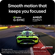 LG UltraGear™ G6电竞显示器, QHD 200Hz, 游戏显示器上显示了《Assetto Corsa Competizione》的赛车场景，支持NVIDIA G-Sync和AMD FreeSync Premium的自适应同步，可实现流畅、无撕裂的游戏体验。, 32G620B-B, thumbnail 9