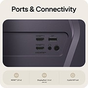 LG UltraGear™ G6电竞显示器, QHD 200Hz, 游戏显示器的后视图显示了其连接端口，包括两个HDMI™2.0输入和两个支持DSC的DisplayPort 1.4端口。, 32G620B-B, thumbnail 11