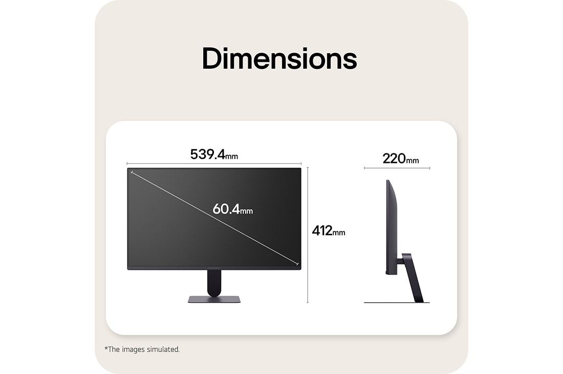 LG 24英寸 UltraGear™ G4, FHD 144Hz电竞显示器, 游戏显示器的正面与侧面视图，展示其整体尺寸及轮廓设计。, 24G411B-B, thumbnail 12