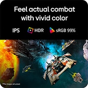 LG 24英寸 UltraGear™ G4, FHD 144Hz电竞显示器, 游戏显示器上呈现的未来主义战斗场景，以99% sRGB色域、IPS面板和HDR认证展现生动色彩。, 24G411B-B, thumbnail 5