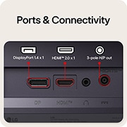 LG 24英寸 UltraGear™ G4, FHD 144Hz电竞显示器, 游戏显示器的背面视图，展示其连接端口，包括一个HDMI™ 2.0输入端口和一个DisplayPort 1.4端口。, 24G411B-B, thumbnail 11
