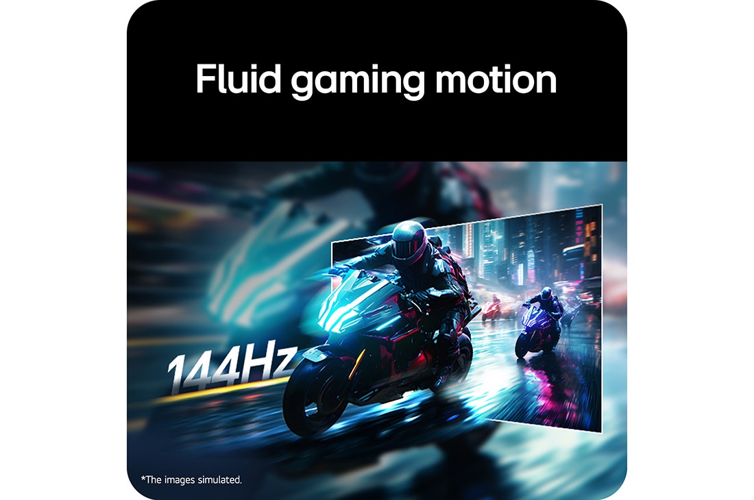 LG 27英寸 UltraGear™ G4, FHD 144Hz电竞显示器, 游戏显示器上展示的摩托车赛车场景，直观呈现144Hz刷新率带来的流畅游戏动作。, 27G411B-B, thumbnail 6