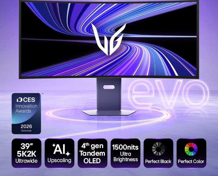 39 英寸 UltraGear evo OLED GX9 系列：搭载 AI 超分辨率技术的 39 英寸 5K2K 游戏显示器 (39GX950B)