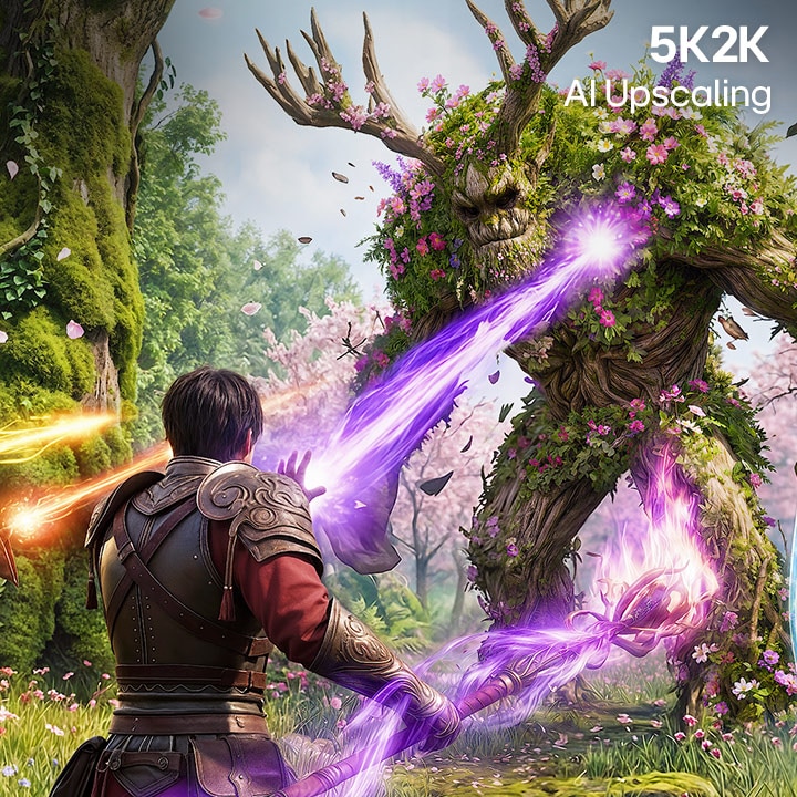 UltraGear gaming monitor (39GX950B) featuring on-device AI upscaling to 5K2K, enhancing contents without a GPU upgrade