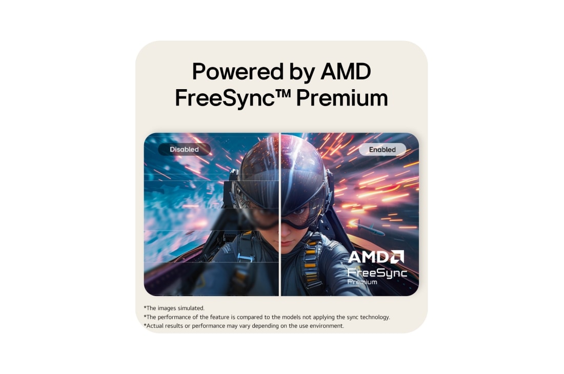 LG 23.8英寸 LG U4 IPS FHD 144Hz 显示器, LG FHD Monitor illustrating AMD FreeSync Premium technology with a side-by-side comparison of disabled and enabled modes., 24U411B-B, thumbnail 7