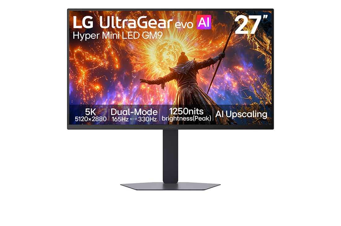 LG 27英寸 UltraGear evo GM9, Hyper Mini LED 5K电竞显示器, front, 27GM950B-B, thumbnail 2
