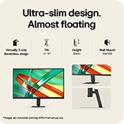 LG 27英寸 UltraFine™ U7, UHD 4K IPS显示器, LG UltraFine monitor with a clean, clutter-free design and slim profile, 27U711B-B, thumbnail 10