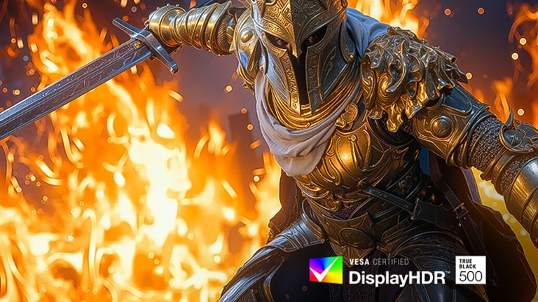 UltraGear gaming monitor (32GX870B) delivers bright highlights and detailed dark scenes with DisplayHDR 500 and 99.5% DCI-P3