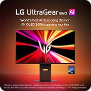 LG 31.5英寸 UltraGear GX8系列，全球首款 AI 超分技术 31.5英寸 4K 240Hz 第四代 Tandem OLED 显示器 , usp view, 32GX870B-B, thumbnail 5