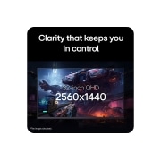 LG 31.5英寸 UltraGear™ G6, 300Hz QHD 电竞显示器, Close-up of the LG UltraGear 32-inch gaming monitor displaying a sci-fi game scene, highlighting its 16:9 QHD resolution of 2560×1440., 32G650B-B, thumbnail 5